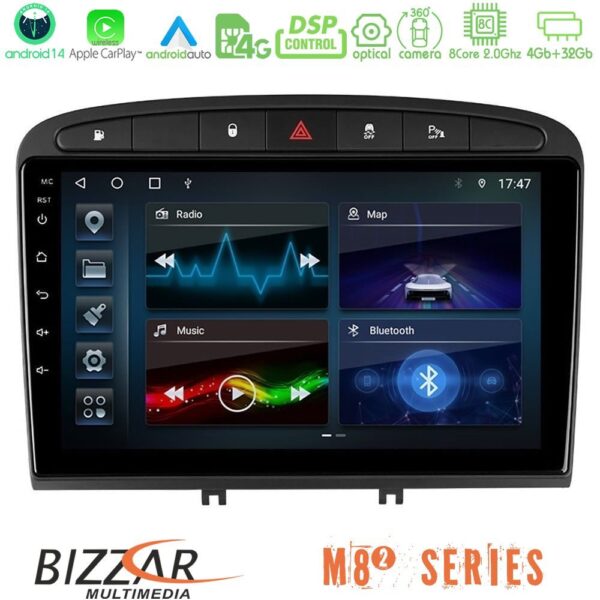 Bizzar M8² Series 8Core Android14 4+32GB Peugeot 308/RCZ Navigation Multimedia Tablet 9" Με Carplay & Android Auto