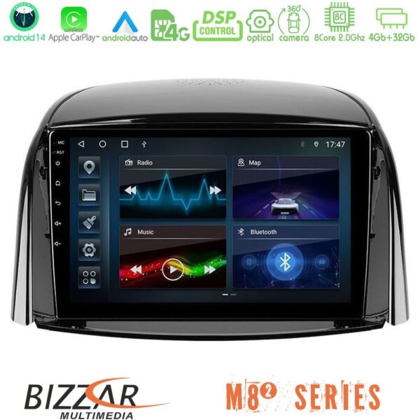 Bizzar M8² Series 8Core Android14 4+32GB Renault Koleos 2007-2015 Navigation Multimedia Tablet 9" Με Carplay & Android Auto