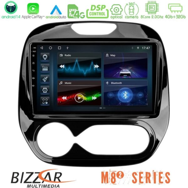 Bizzar M8² Series 8Core Android14 4+32GB Renault Captur 2013-2019 (Auto AC) Navigation Multimedia Tablet 9" Με Carplay & Android Auto