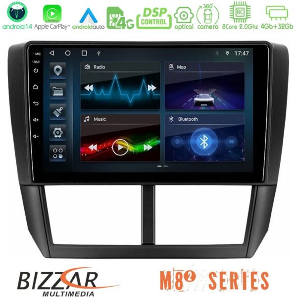 Bizzar M8² Series 8Core Android14 4+32GB Subaru Forester Navigation Multimedia Tablet 9" Με Carplay & Android Auto