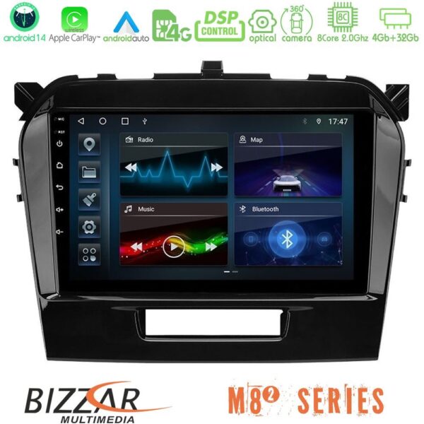 Bizzar M8² Series 8Core Android14 4+32GB Suzuki Vitara 2015-2021 Navigation Multimedia Tablet 9" Με Carplay & Android Auto