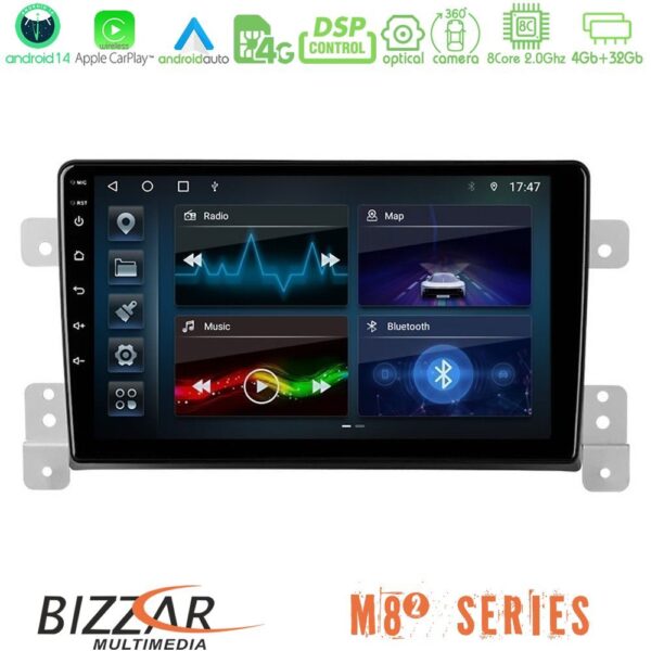 Bizzar M8² Series 8Core Android14 4+32GB Suzuki Grand Vitara Navigation Multimedia Tablet 9" Με Carplay & Android Auto