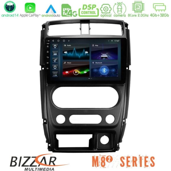 Bizzar M8² Series 8Core Android14 4+32GB Suzuki Jimny 2007-2017 Navigation Multimedia Tablet 9" Με Carplay & Android Auto