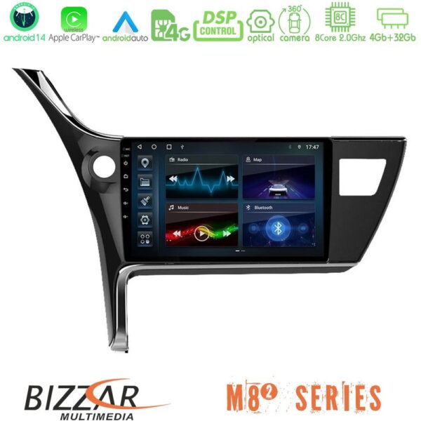 Bizzar M8² Series 8Core Android14 4+32GB Toyota Corolla 2017-2018 Navigation Multimedia Tablet 10" Με Carplay & Android Auto