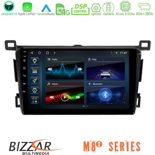 Bizzar M8² Series 8Core Android14 4+32GB Toyota RAV4 2013-2018 Navigation Multimedia Tablet 9" Με Carplay & Android Auto