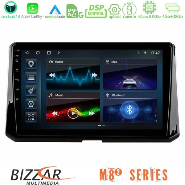 Bizzar M8² Series 8Core Android14 4+32GB Toyota Corolla 2019-2022 Navigation Multimedia Tablet 9" Με Carplay & Android Auto