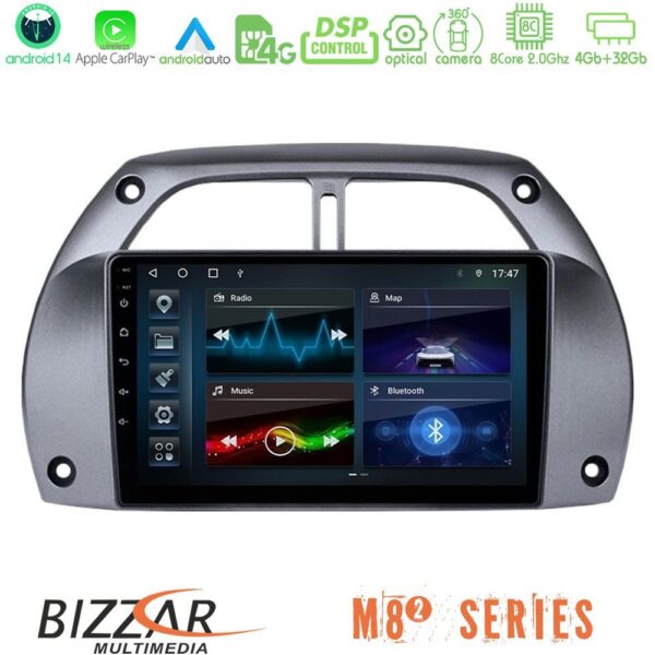 Bizzar M8² Series 8Core Android14 4+32GB Toyota RAV4 2001 - 2006 Navigation Multimedia Tablet 9" Με Carplay & Android Auto