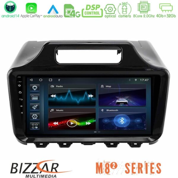 Bizzar M8² Series 8Core Android14 4+32GB Toyota iQ 2008 – 2015 Navigation Multimedia Tablet 9″ Με Carplay & Android Auto