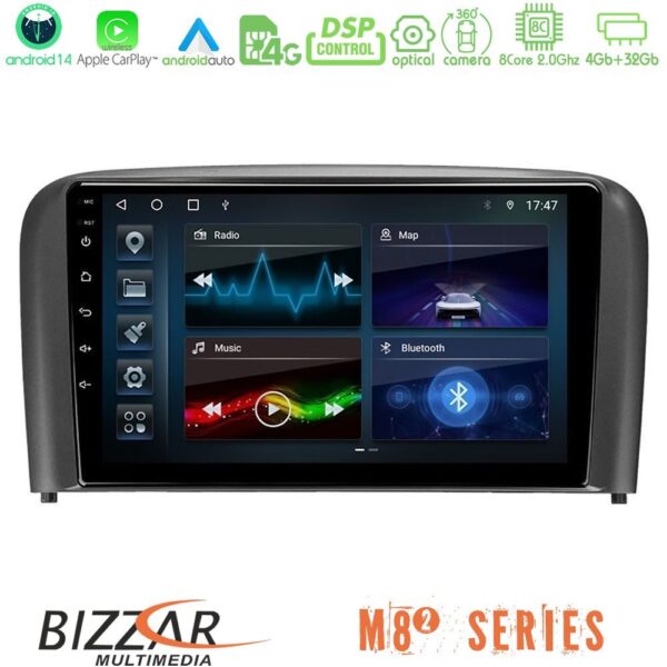 Bizzar M8² Series 8Core Android14 4+32GB Volvo S80 1998-2006 Navigation Multimedia Tablet 9" Με Carplay & Android Auto