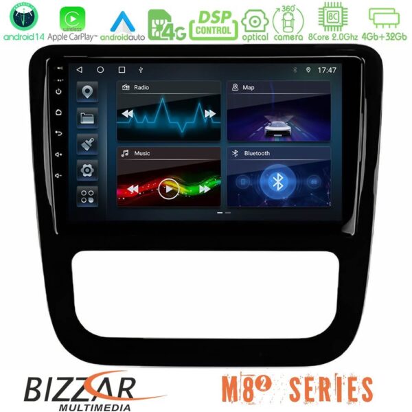 Bizzar M8² Series 8Core Android14 4+32GB VW Scirocco 2008-2014 Navigation Multimedia Tablet 9" (μαύρο γυαλιστερό) Με Carplay & Android Auto