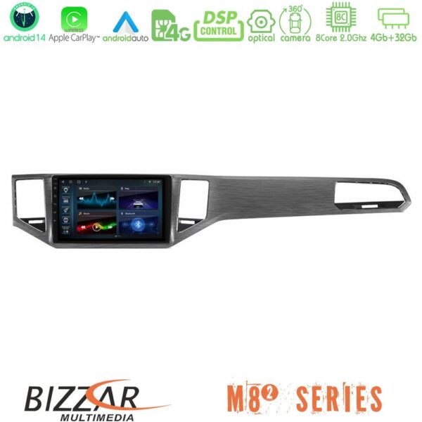 Bizzar M8² Series 8Core Android14 4+32GB VW Sportsvan 2014-2020 Navigation Multimedia Tablet 9" (Silver/Grey Color) Με Carplay & Android Auto