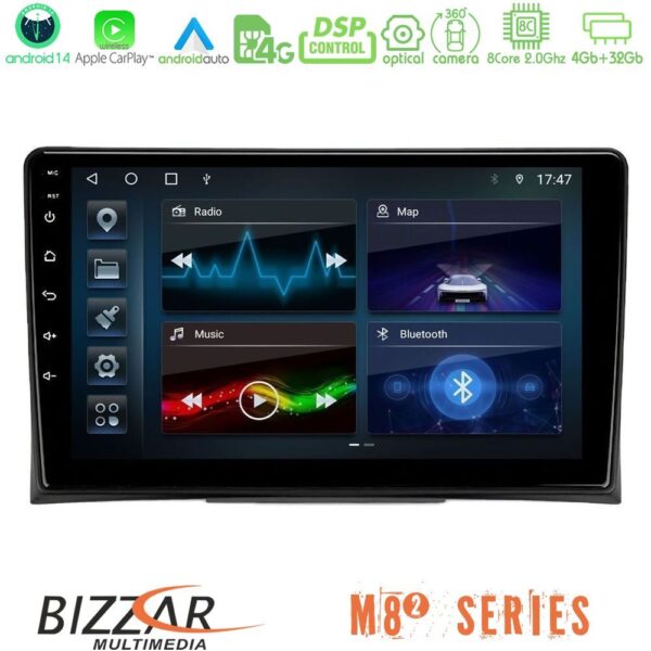 Bizzar M8² Series 8Core Android14 4+32GB VW Transporter 2003-2015 Navigation Multimedia Tablet 9" Με Carplay & Android Auto