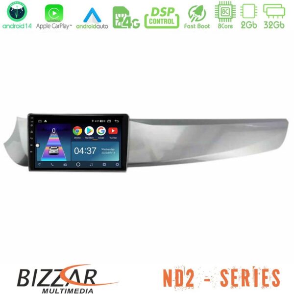 Bizzar ND2 Series 8Core Android14 2+32GB Alfa Romeo Giulietta 2010-2014 Navigation Multimedia Tablet 10" Με Carplay & Android Auto