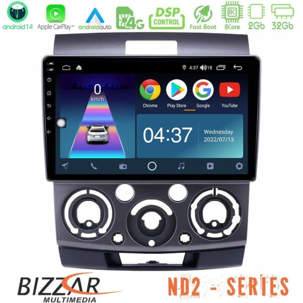 Bizzar ND2 Series 8Core Android14 2+32GB Ford Ranger/Mazda BT50 Navigation Multimedia Tablet 9" Με Carplay & Android Auto