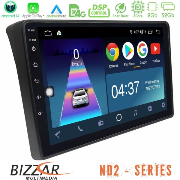 Bizzar ND2 Series 8Core Android14 2+32GB Fiat Ducato/Citroen Jumper/Peugeot Boxer Navigation Multimedia Tablet 9" Με Carplay & Android Auto