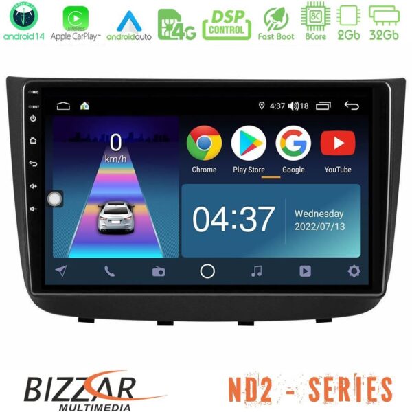 Bizzar ND2 Series 8Core Android14 2+32GB Mercedes Vito/Viano 2003-2006 Navigation Multimedia Tablet 10″ Με Carplay & Android Auto
