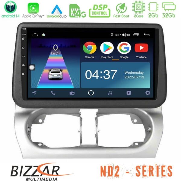 Bizzar ND2 Series 8Core Android14 2+32GB Opel Corsa C/Combo C Navigation Multimedia Tablet 9″ Με Carplay & Android Auto