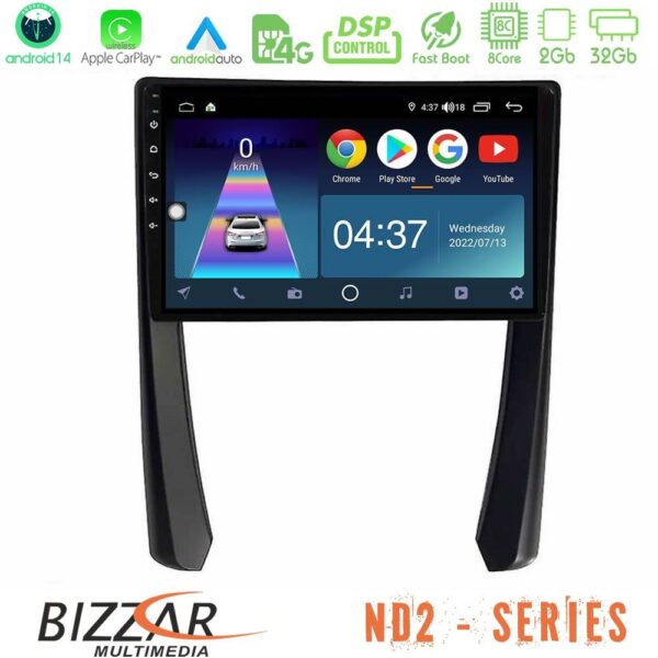 Bizzar ND2 Series 8Core Android14 2+32GB Porsche 911/Cayman/Boxster Navigation Multimedia Tablet 9" Με Carplay & Android Auto