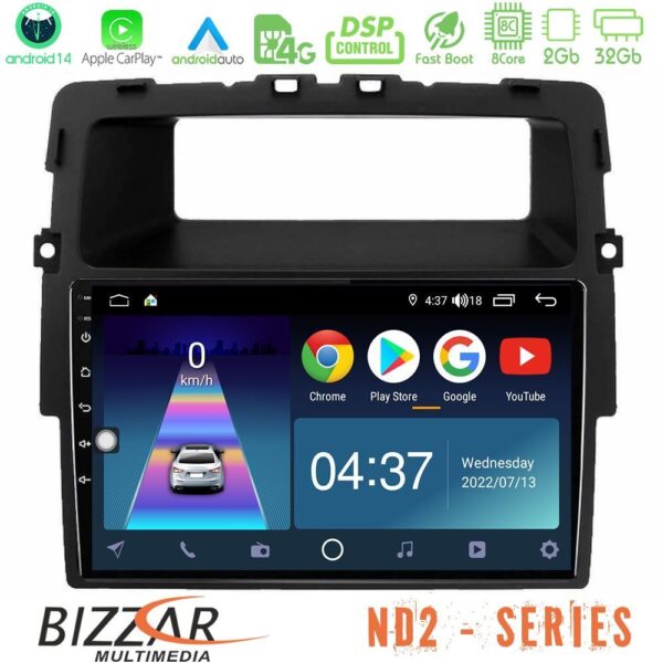 Bizzar ND2 Series 8Core Android14 2+32GB Renault/Nissan/Opel Navigation Multimedia Tablet 10" Με Carplay & Android Auto