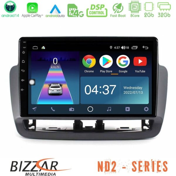 Bizzar ND2 Series 8Core Android14 2+32GB Seat Ibiza 2012-2015 Navigation Multimedia Tablet 9" Με Carplay & Android Auto