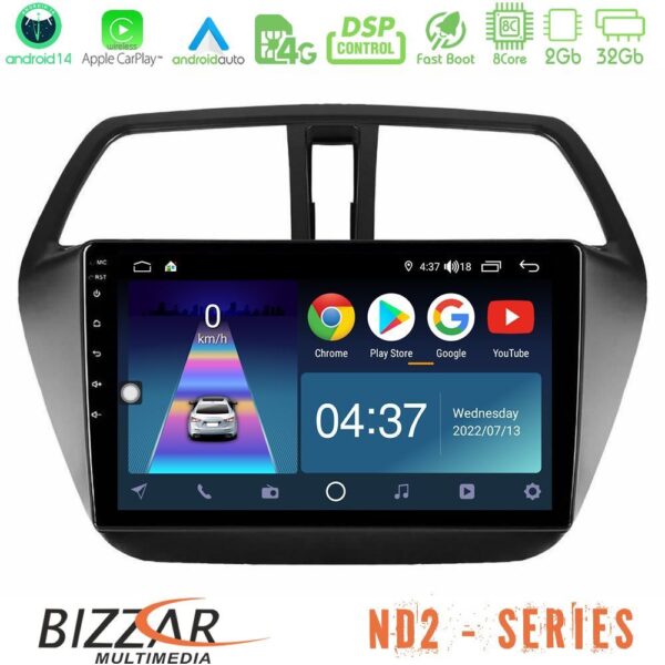 Bizzar ND2 Series 8Core Android14 2+32GB Suzuki SX4 S-Cross Navigation Multimedia Tablet 9" Με Carplay & Android Auto