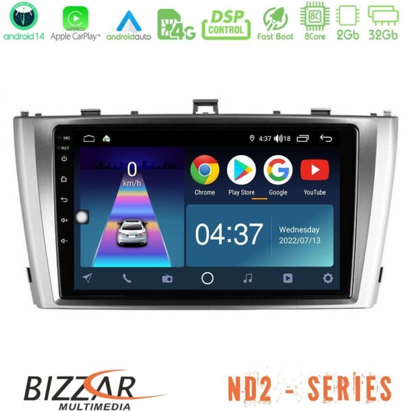 Bizzar ND2 Series 8Core Android14 2+32GB Toyota Avensis T27 Navigation Multimedia Tablet 9" Με Carplay & Android Auto