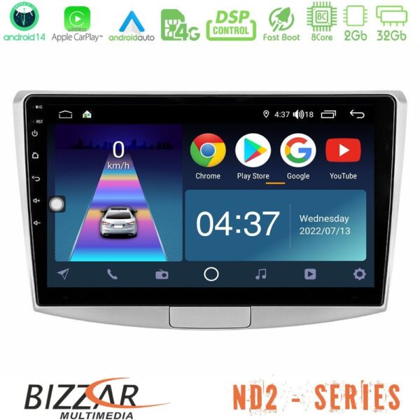 Bizzar ND2 Series 8Core Android14 2+32GB VW Passat Navigation Multimedia Tablet 10" Με Carplay & Android Auto - Image 2