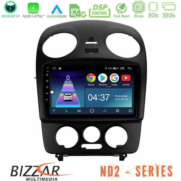 Bizzar ND2 Series 8Core Android14 2+32GB VW Beetle Navigation Multimedia Tablet 9" Με Carplay & Android Auto - Image 2