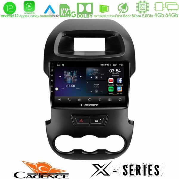 Cadence X Series Ford Ranger 2012-2016 8Core Android 14 4+64GB Navigation Multimedia Tablet 9" - Image 2