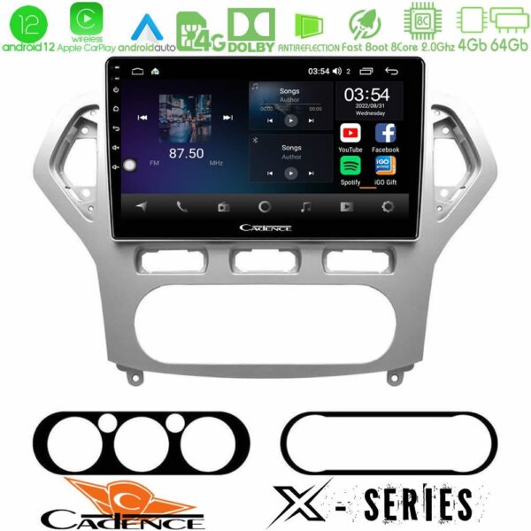 Cadence X Series Ford Mondeo 2007-2010 AUTO A/C 8core Android12 4+64GB Navigation Multimedia Tablet 10"