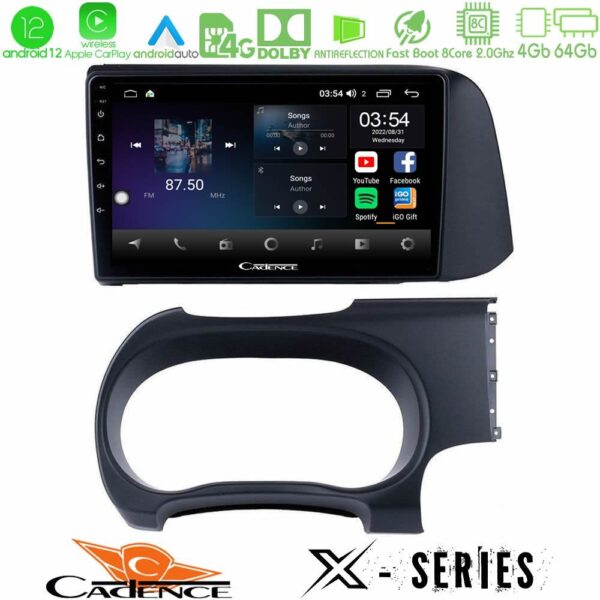 Cadence X Series Hyundai i10 8core Android 14 4+64GB Navigation Multimedia Tablet 9"