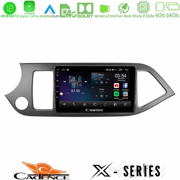 Cadence X Series Kia Picanto 8core Android 14 4+64GB Navigation Multimedia Tablet 9" - Image 2