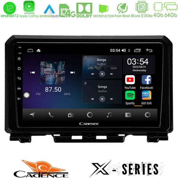 Cadence X Series Suzuki Jimny 2018-2022 8core Android 14 4+64GB Navigation Multimedia Tablet 9"