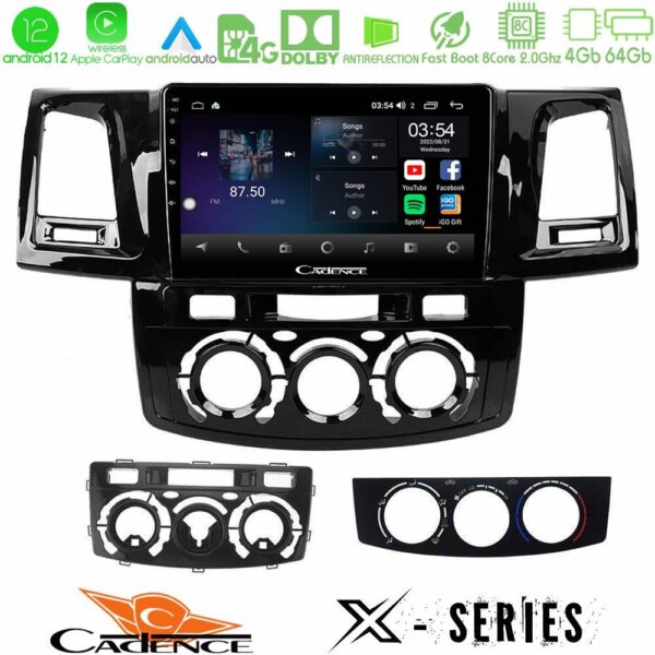 Cadence X Series Toyota Hilux 2007-2011 8core Android 14 4+64GB Navigation Multimedia Tablet 9" - Image 2