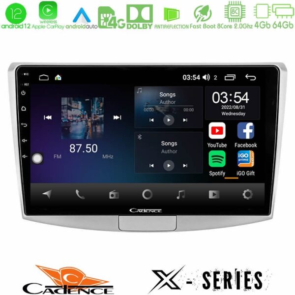 Cadence X Series VW Passat 8core Android 14 4+64GB Navigation Multimedia Tablet 10" - Image 2