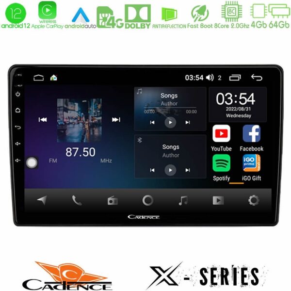 Cadence X Series Opel Astra/Corsa/Antara/Zafira 8core Android 14 4+64GB Navigation Multimedia Tablet 9" (Μαύρο Χρώμα)
