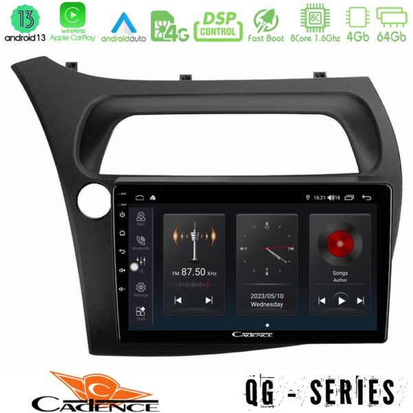 Cadence QG Series 8Core Android13 4+64GB Honda CiviC Hatchback 2006-2011 Navigation Multimedia Tablet 9"