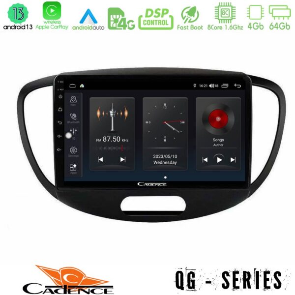 Cadence QG Series 8Core Android13 4+64GB Hyundai i10 2008-2014 Navigation Multimedia Tablet 9"