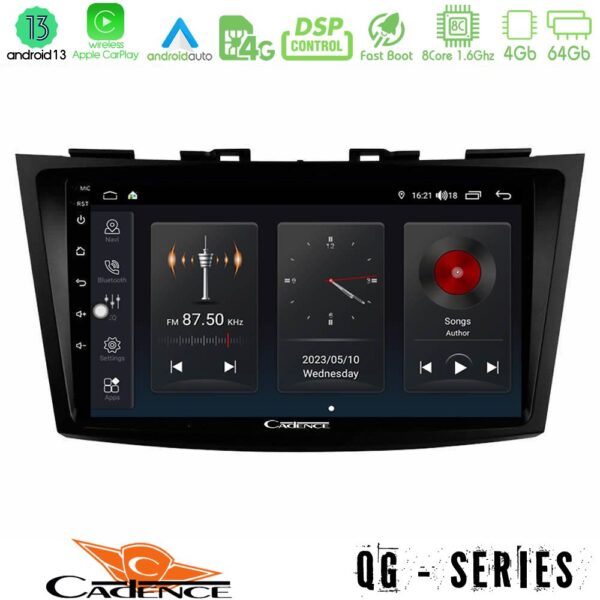 Cadence QG Series 8Core Android13 4+64GB Suzuki Swift 2011-2016 Navigation Multimedia Tablet 9"