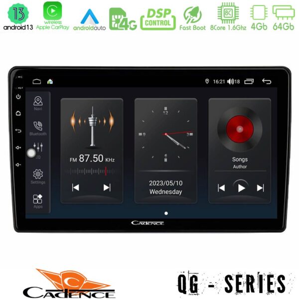 Cadence QG Series 8Core Android13 4+64GB Opel Astra/Corsa/Antara/Zafira Navigation Multimedia Tablet 9" (Μαύρο Χρώμα)