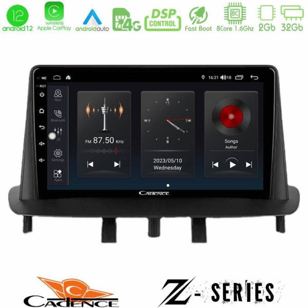 Cadence Z Series Renault Megane 3 2009-2013 8Core Android12 2+32GB Navigation Multimedia Tablet 9"