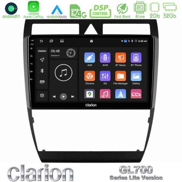 Clarion GL700 Lite Series 8Core Android11 2+32GB Audi A6 (C5) 1997-2004 Navigation Multimedia Tablet 9" Με Carplay & Android Auto