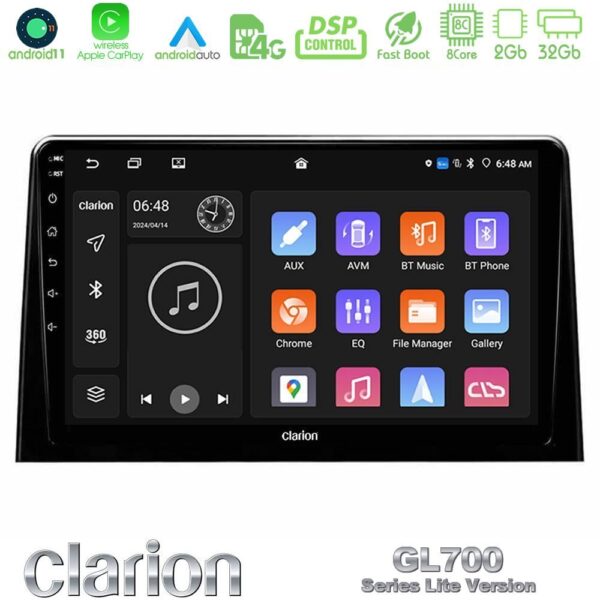 Clarion GL700 Lite Series 8Core Android11 2+32GB Peugeot Partner / Citroen Berlingo 2020-> Navigation Multimedia Tablet 10" Με Carplay & Android Auto