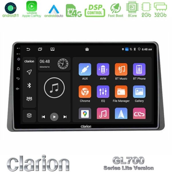 Clarion GL700 Lite Series Renault Arkana 2019-> 8Core Android11 2+32GB Navigation Multimedia Tablet 9″ Με Carplay & Android Auto Με Carplay & Android Auto