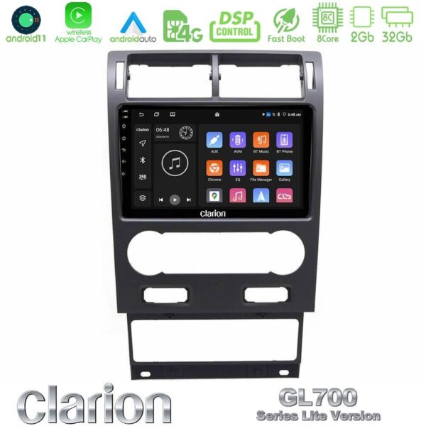 Clarion GL700 Lite Series 8Core Android11 2+32GB Ford Mondeo 2004-2007 Navigation Multimedia Tablet 9" Με Carplay & Android Auto