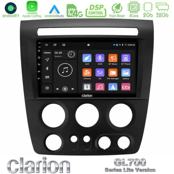 Clarion GL700 Lite Series 8Core Android11 2+32GB Hummer H3 2005-2009 Navigation Multimedia Tablet 9" Με Carplay & Android Auto