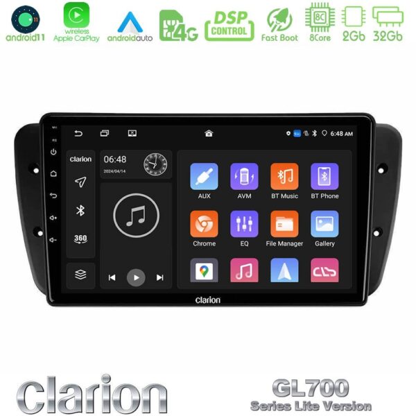 Clarion GL700 Lite Series 8Core Android11 2+32GB Seat Ibiza 2008-2012 Navigation Multimedia Tablet 9" Με Carplay & Android Auto