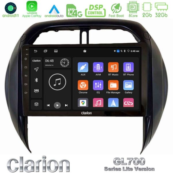 Clarion GL700 Lite Series 8Core Android11 2+32GB Toyota RAV4 2001-2005 (Auto A/C) Navigation Multimedia Tablet 9" Με Carplay & Android Auto
