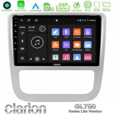 Clarion GL700 Lite Series 8Core Android11 2+32GB VW Scirocco 2008-2014 Navigation Multimedia Tablet 9" Με Carplay & Android Auto