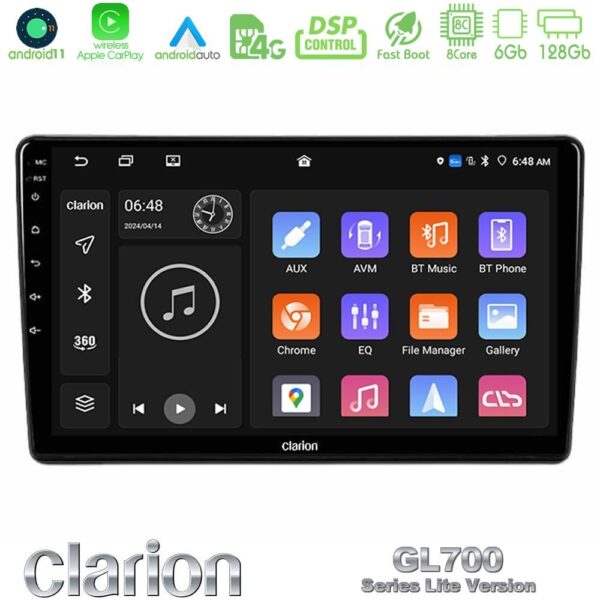 Clarion GL700 Lite Series 8Core Android11 6+128GB Peugeot Partner / Citroen Berlingo 2008-2018 Navigation Multimedia Tablet 9" Με Carplay & Android Auto